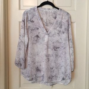 Light gray and pink multi colored blouse